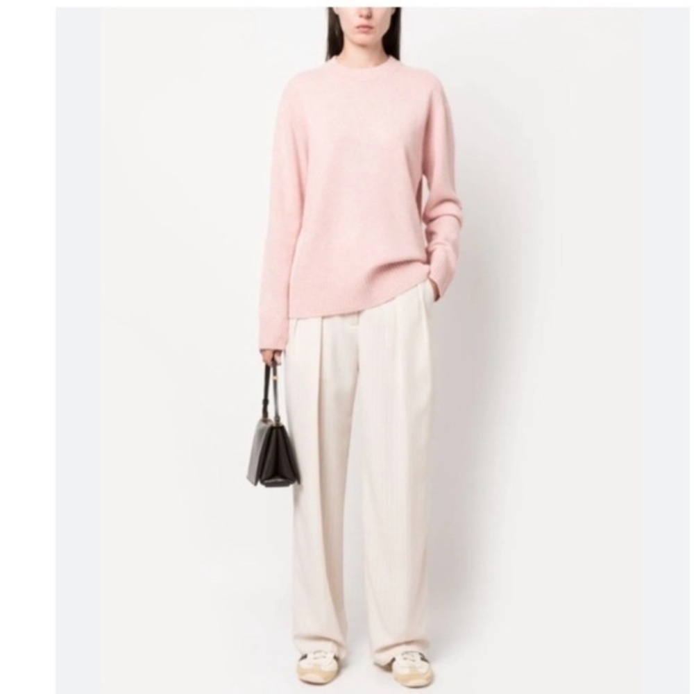Loulou Studio Sweater Baltra Cashmere Crewneck Geo Melange in Light Pink